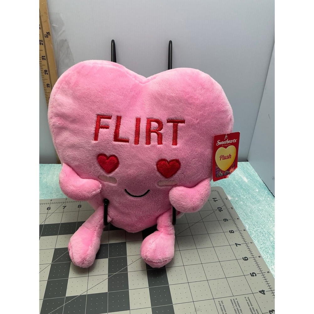 Sweethearts The Original Flirt Heart Plush Pink Valentine Conversation Heart 11"